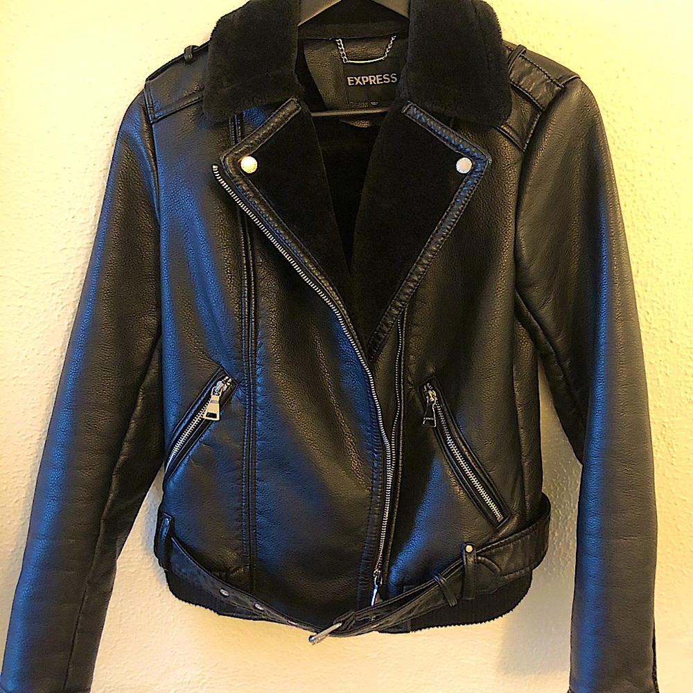 Express Faux Leather Jacket (lined)